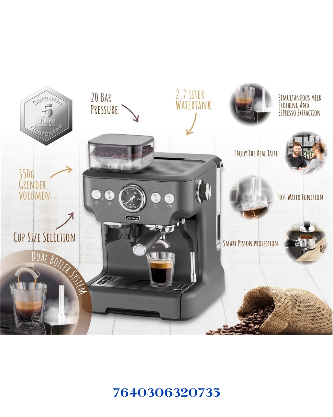 TRISA BARISTA PLUS ESPRESSO MACHINE 2300W