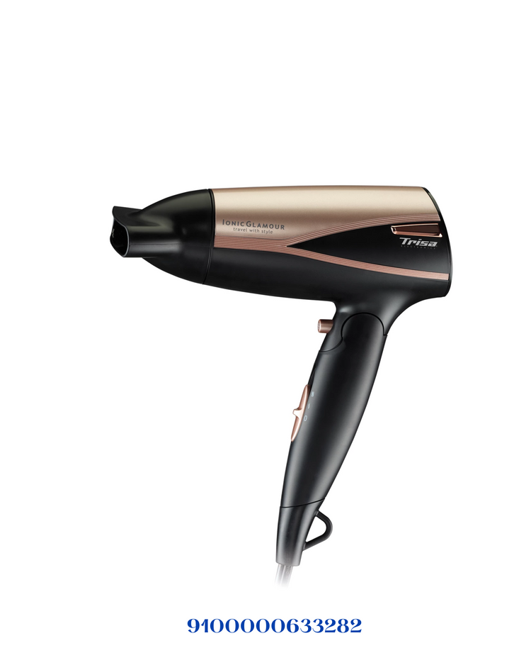 TRISA TRAVEL HAIR DRYER BLACK/GOLD 1600W