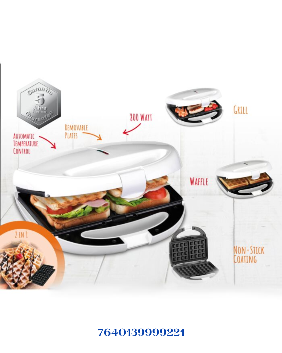 TRISA TASTY SNACK SANDWICH TOASTER  850W