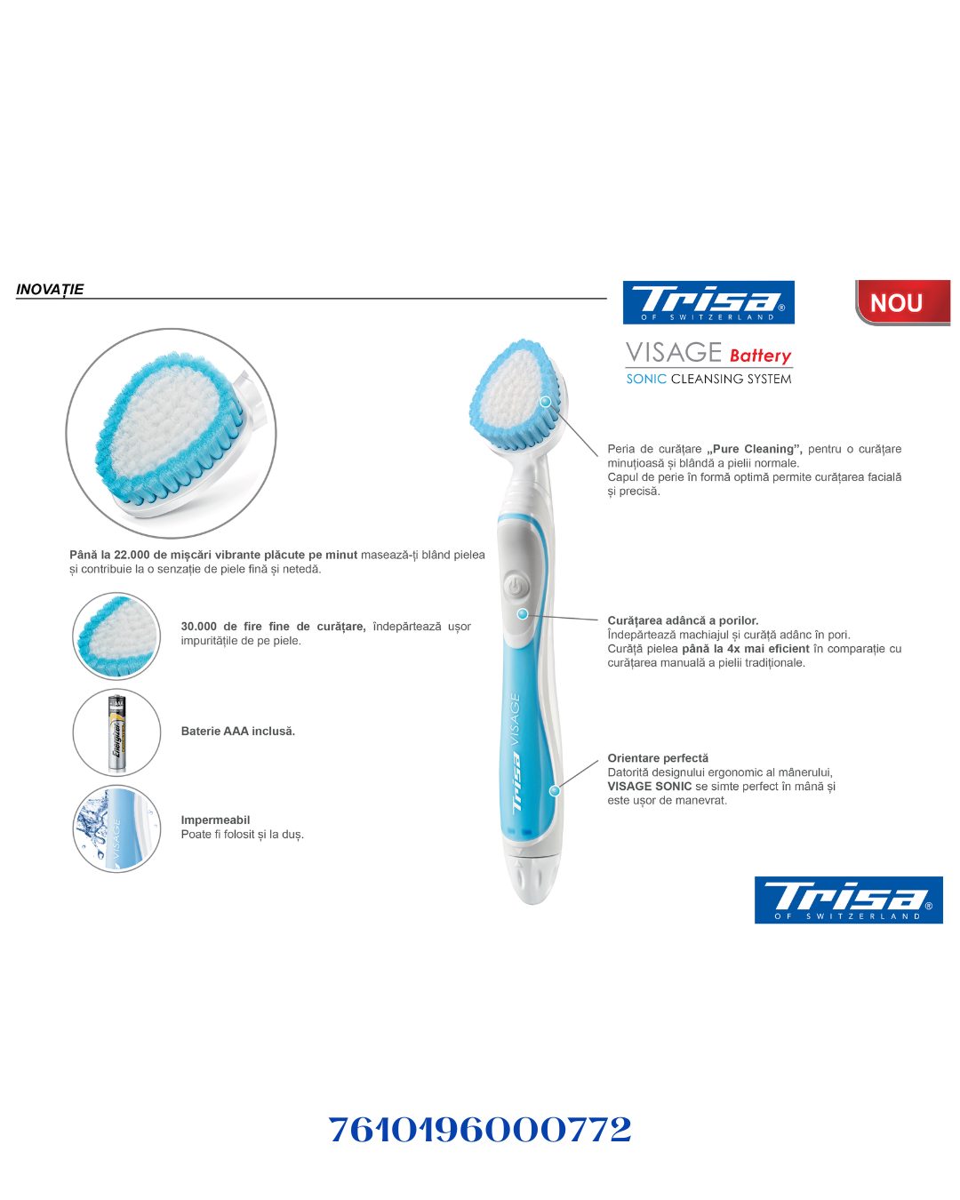TRISA VISAGE SONIC CLEANSING SYSTEM