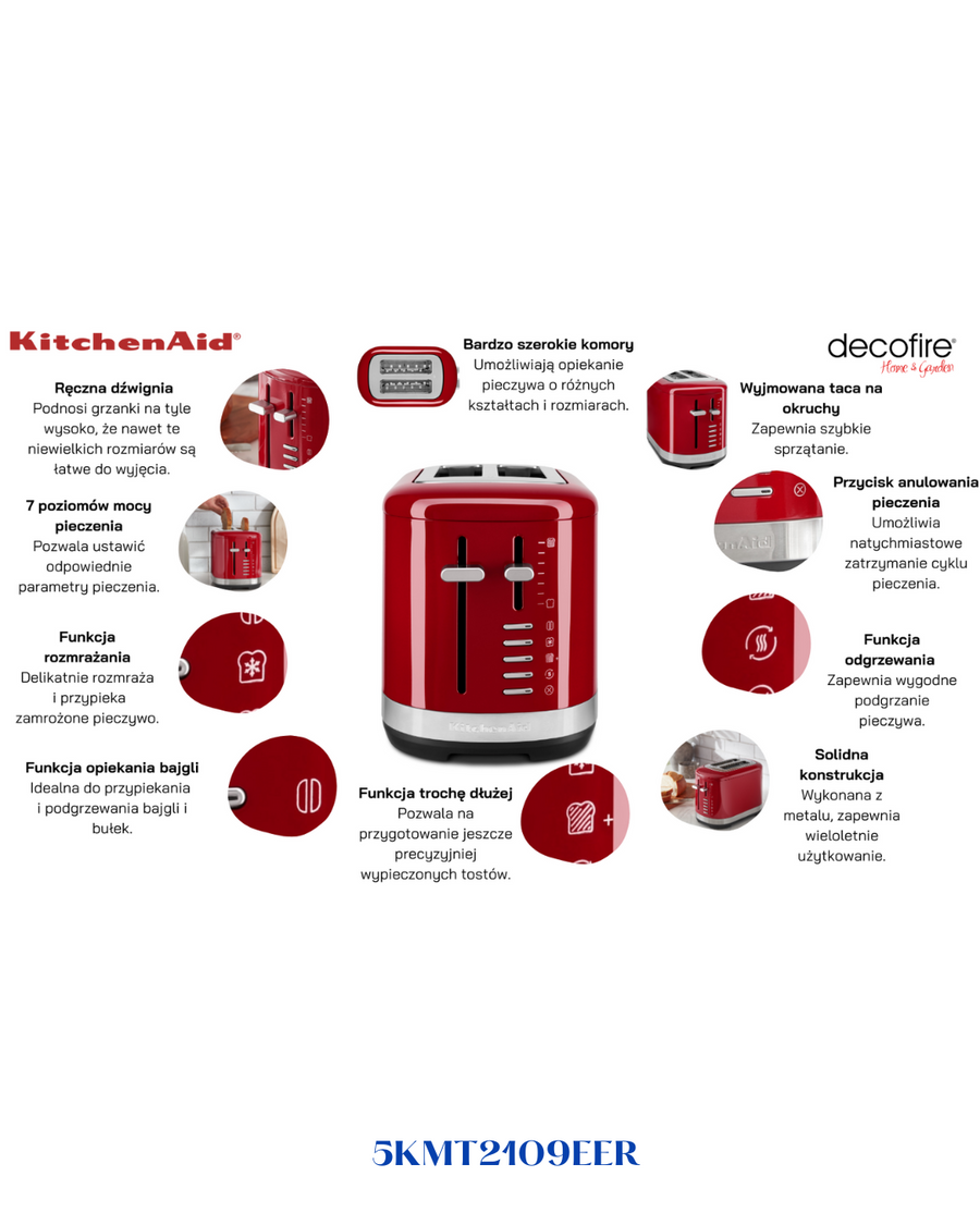 KITCHENAID TOASTER EMPIRE RED 980W