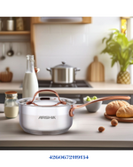 ARSHIA STAINLESS STEEL MILK PAN DOUBLE LID 16CM