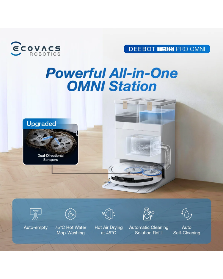 ECOVACS DEEBOT T50S PRO OMNI Robot Vacuum & Mop 25,000Pa