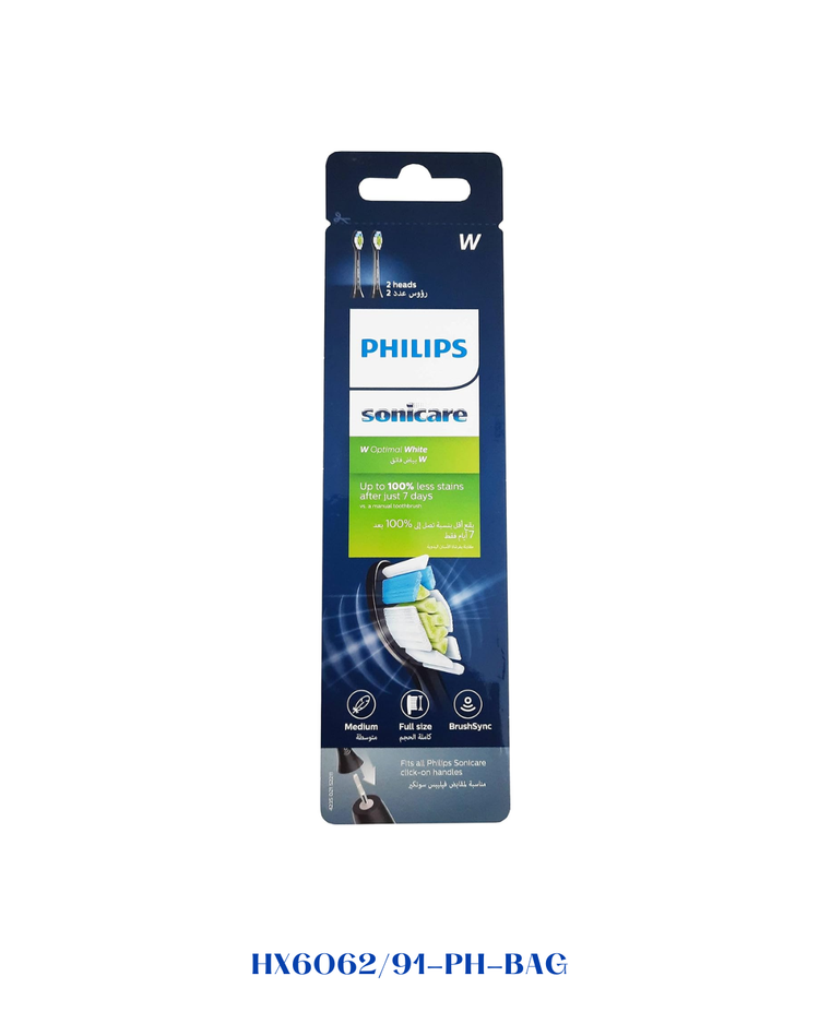 Philips Sonicare W2 Optimal White 2-Pack Brush Heads – Black