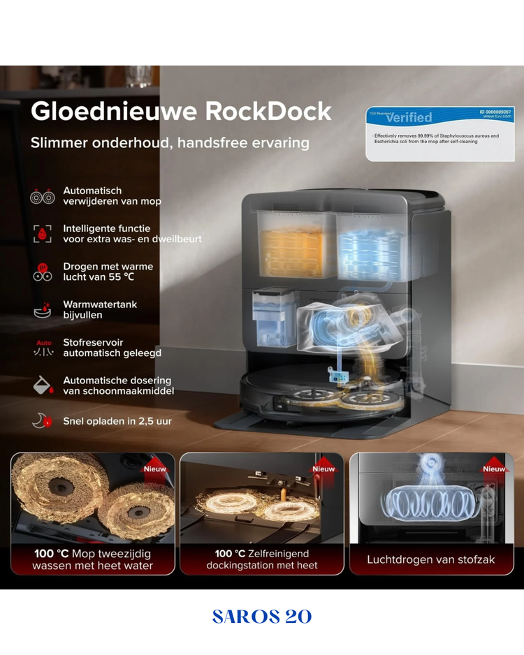 Roborock Saros 20 Robot Vacuum & Mop 36,000Pa