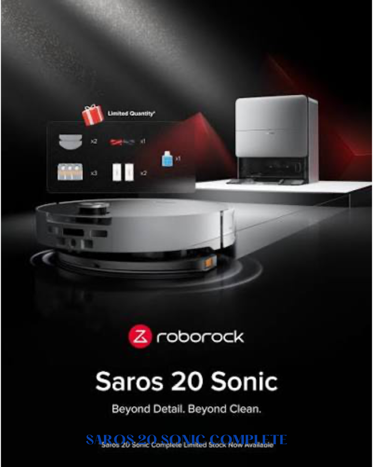 Roborock Saros 20 Sonic Complete Robot Vacuum and Mop 36,000Pa