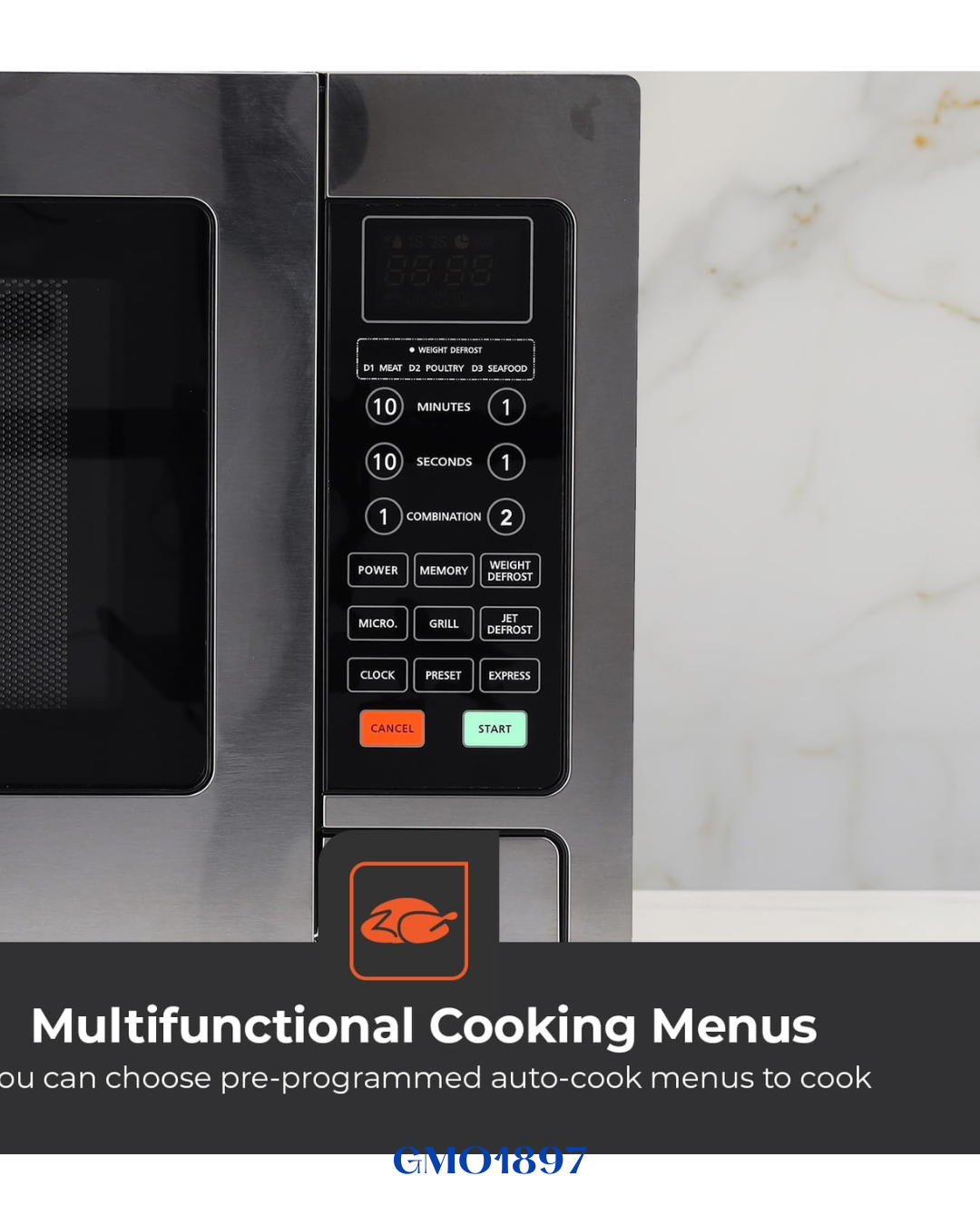 GEEPAS DIGITAL MICROWAVE OVEN WITH GRILL 1500W-30L