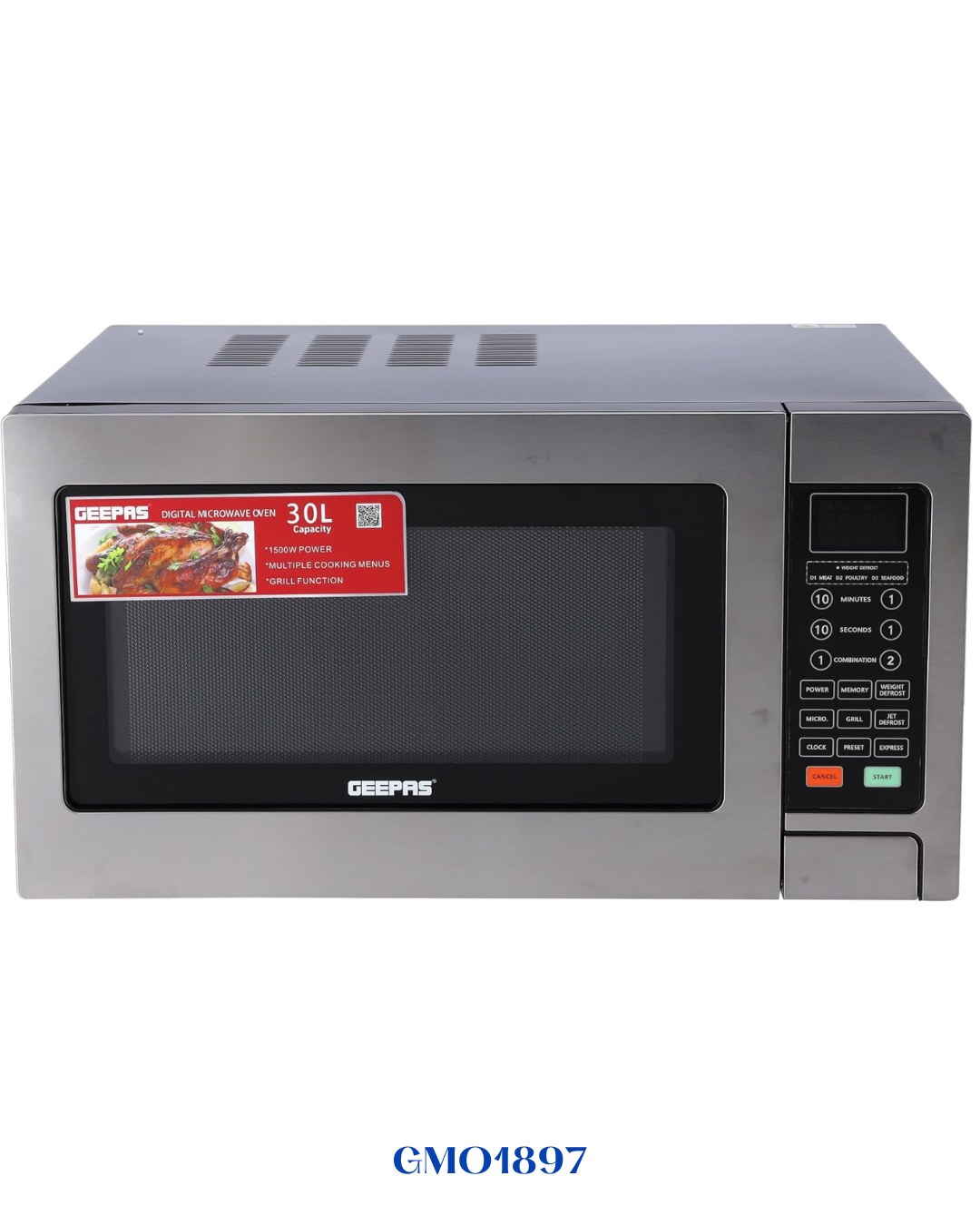GEEPAS DIGITAL MICROWAVE OVEN WITH GRILL 1500W-30L