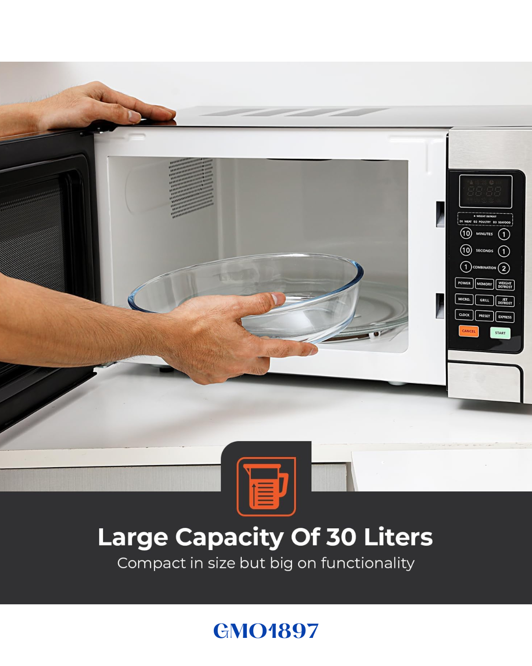 GEEPAS DIGITAL MICROWAVE OVEN WITH GRILL 1500W-30L
