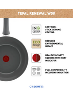 TEFAL RENEWAL NON-STICK CERAMIC WOK PAN 28CM