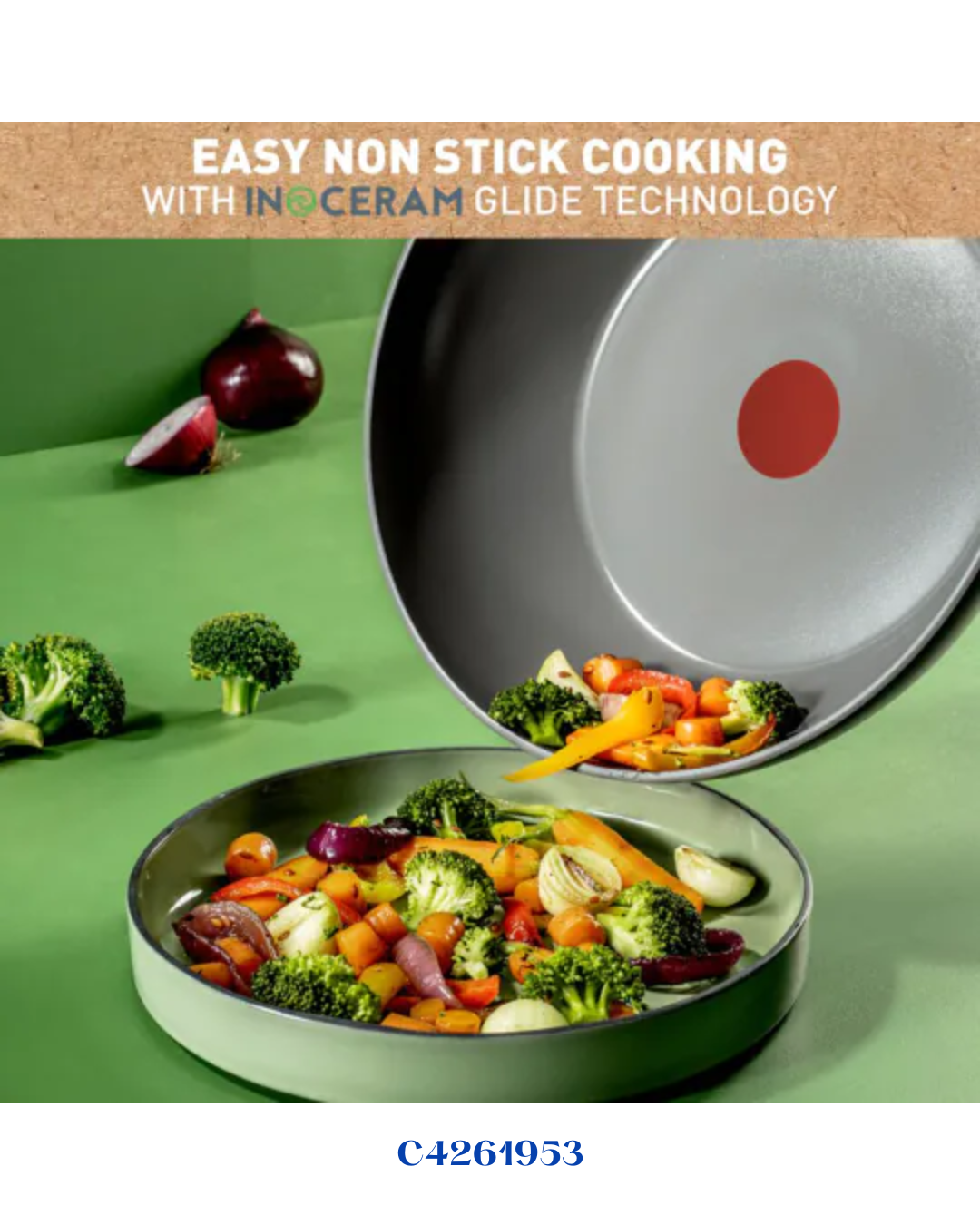 TEFAL RENEWAL NON-STICK CERAMIC WOK PAN 28CM
