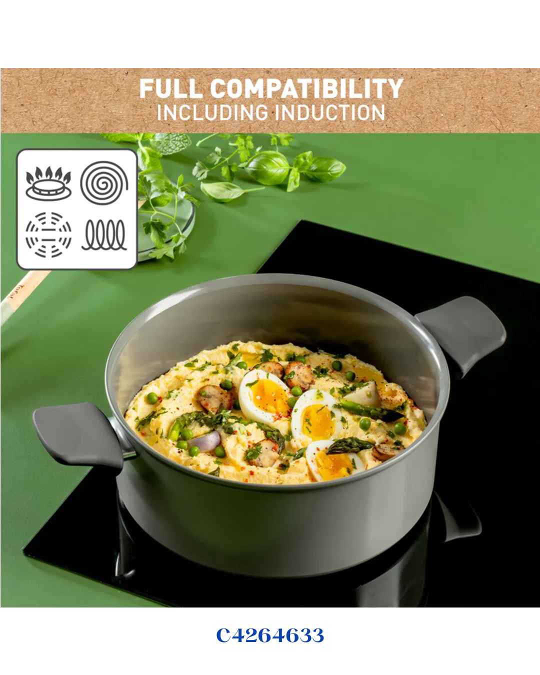 TEFAL RENEWAL NON -STICK CERAMIC STEWPOT 24 CM