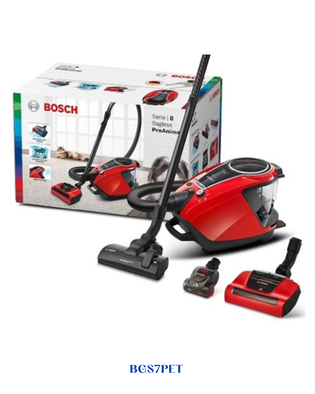 BOSCH BAGLESS VACUUM CLEANER PROANIMAL RED – 800W – 3L