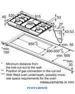 BOSCH BUILT-IN GAS HOB STAINLESS STEEL – 5 BURNERS – 90CM