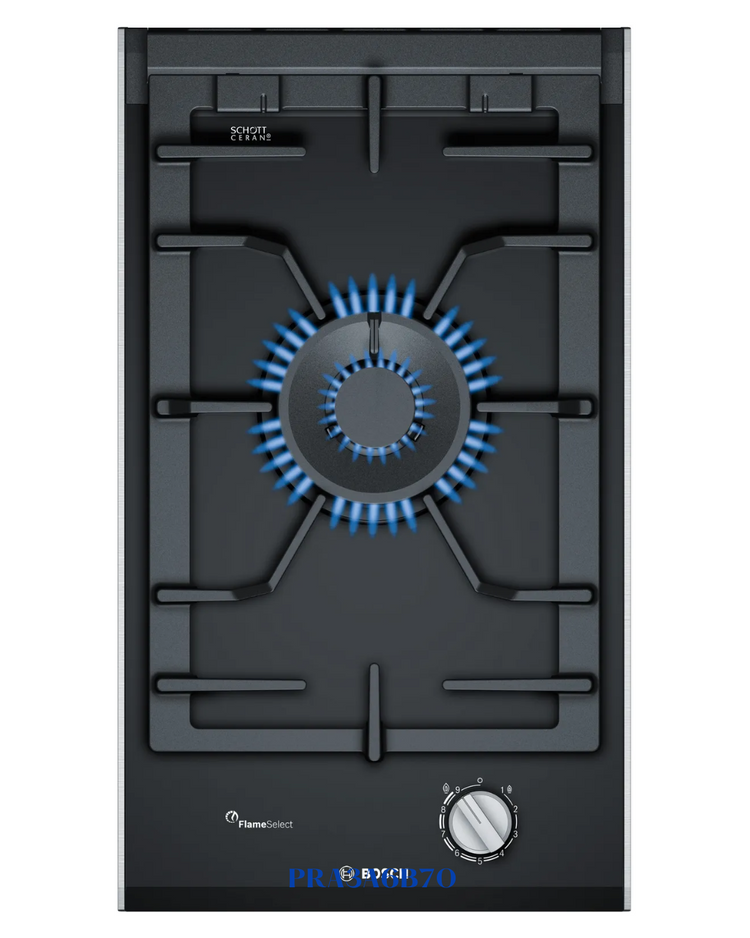 BOSCH BUILT-IN GAS HOB BLACK CERAMIC GLASS – 6100W – 30CM