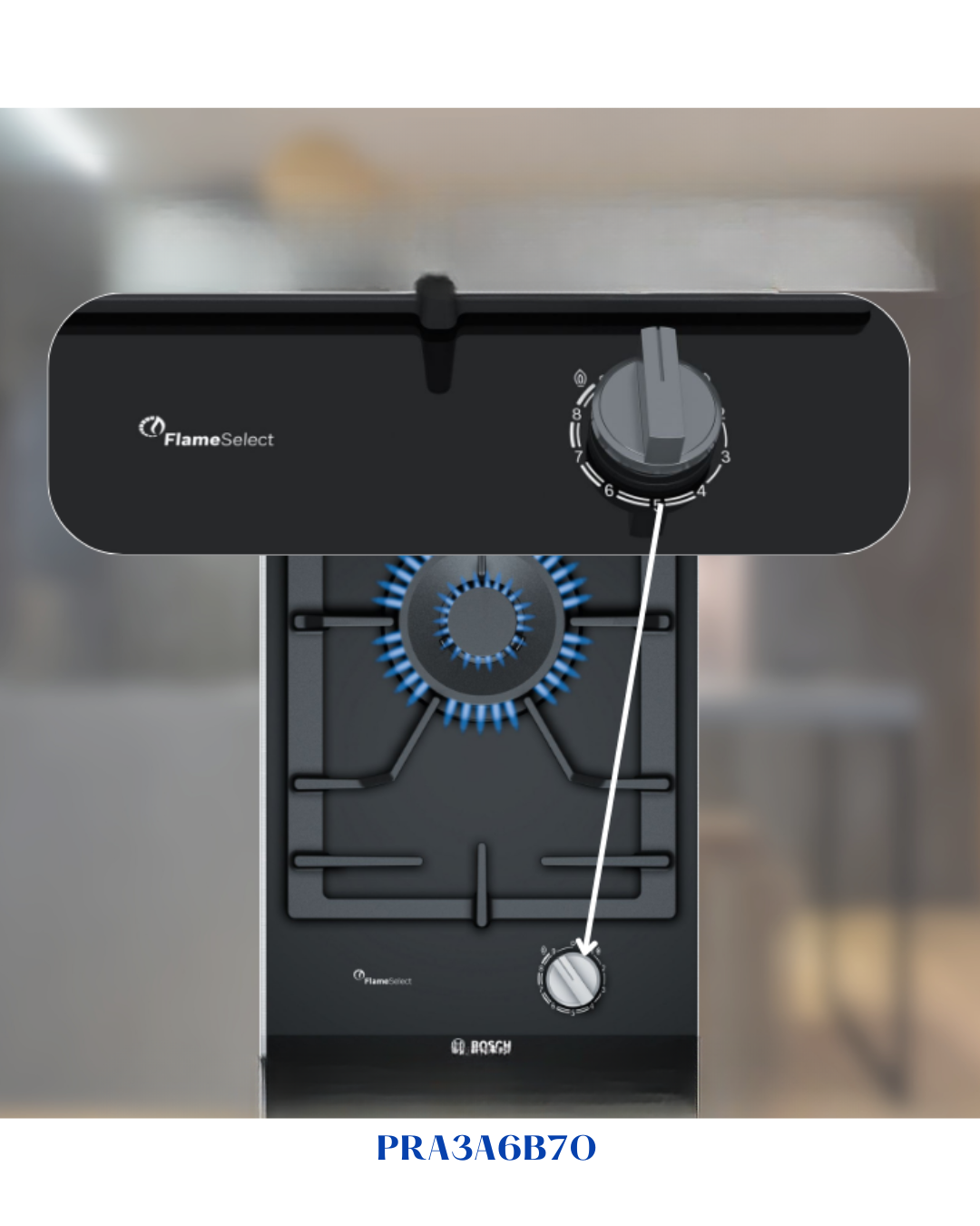 BOSCH BUILT-IN GAS HOB BLACK CERAMIC GLASS – 6100W – 30CM