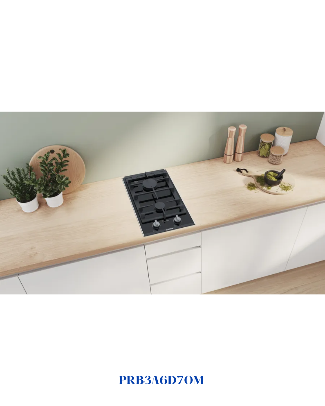 BOSCH BUILT-IN GAS HOB BLACK CERAMIC GLASS – 4700W – 30CM