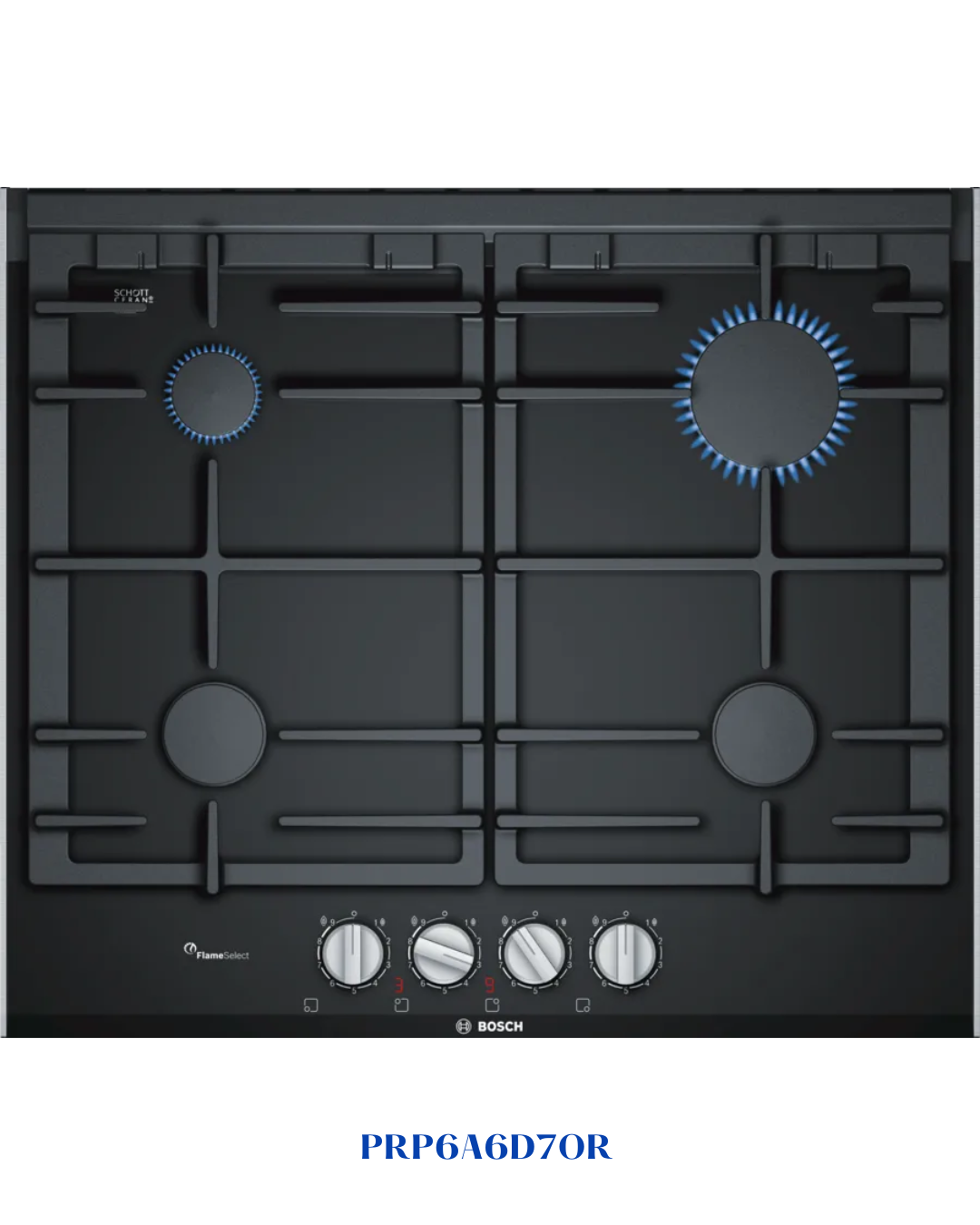 BOSCH BUILT-IN GAS HOB BLACK CERAMIC GLASS – 60CM
