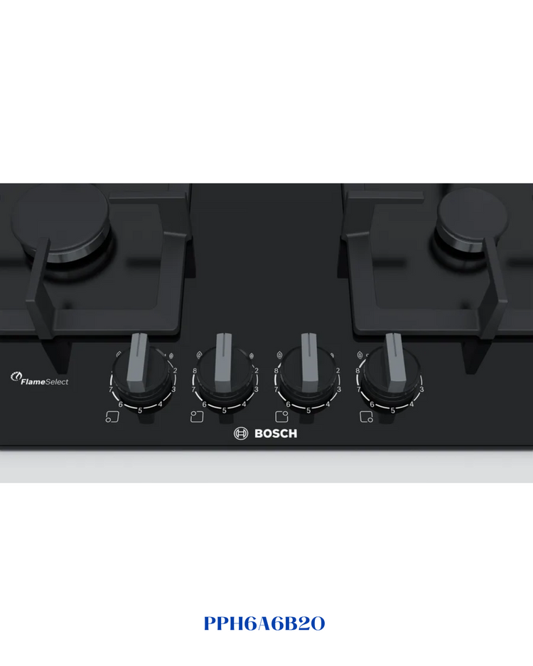BOSCH BUILT-IN GAS HOB BLACK TEMPERED GLASS – 8000W – 60CM