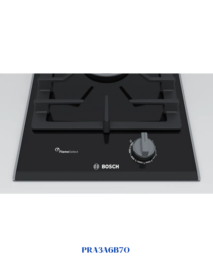 BOSCH BUILT-IN GAS HOB BLACK CERAMIC GLASS – 6100W – 30CM