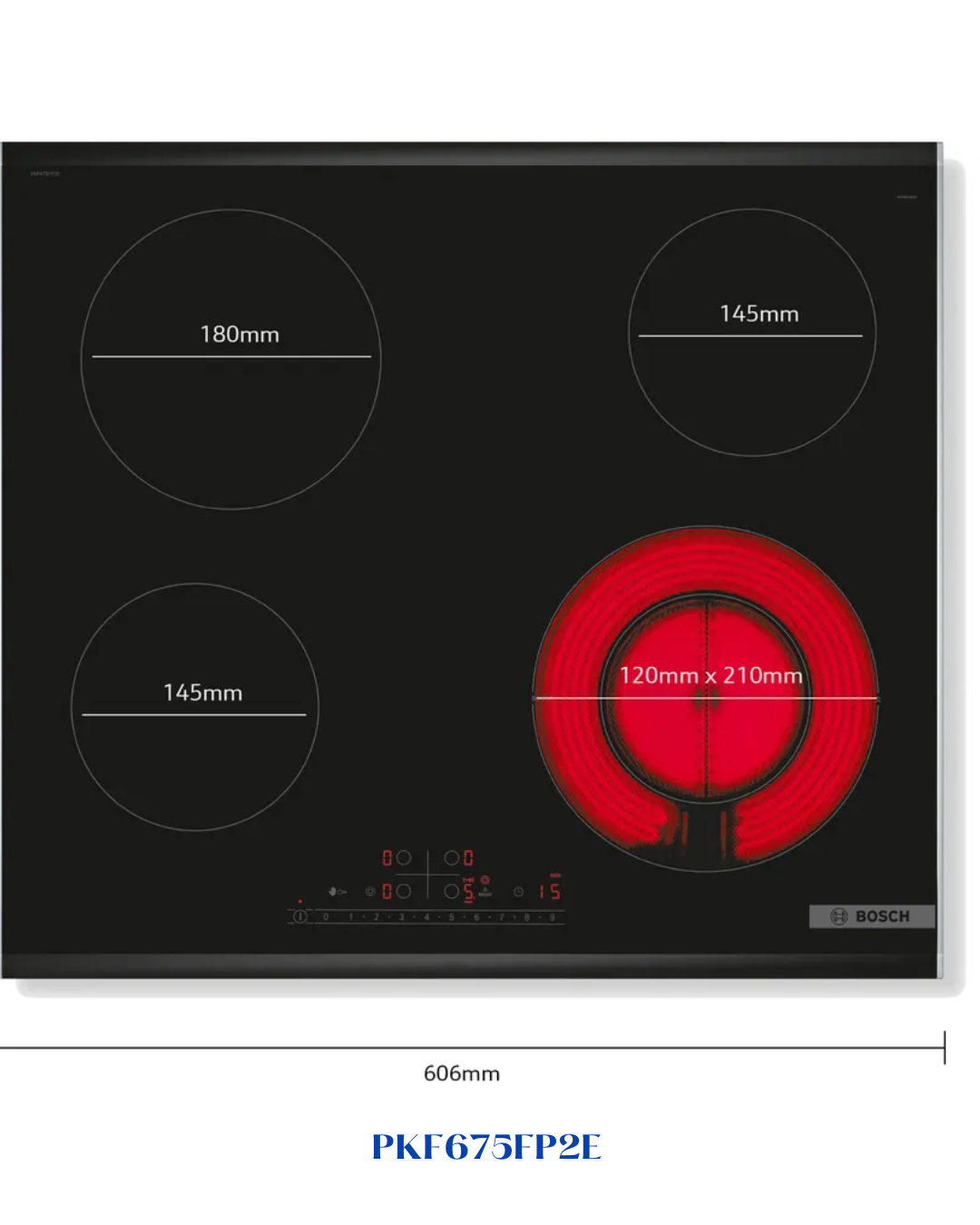 BOSCH BUILT-IN CERAMIC HOB BLACK GLASS – 7000W – 60CM