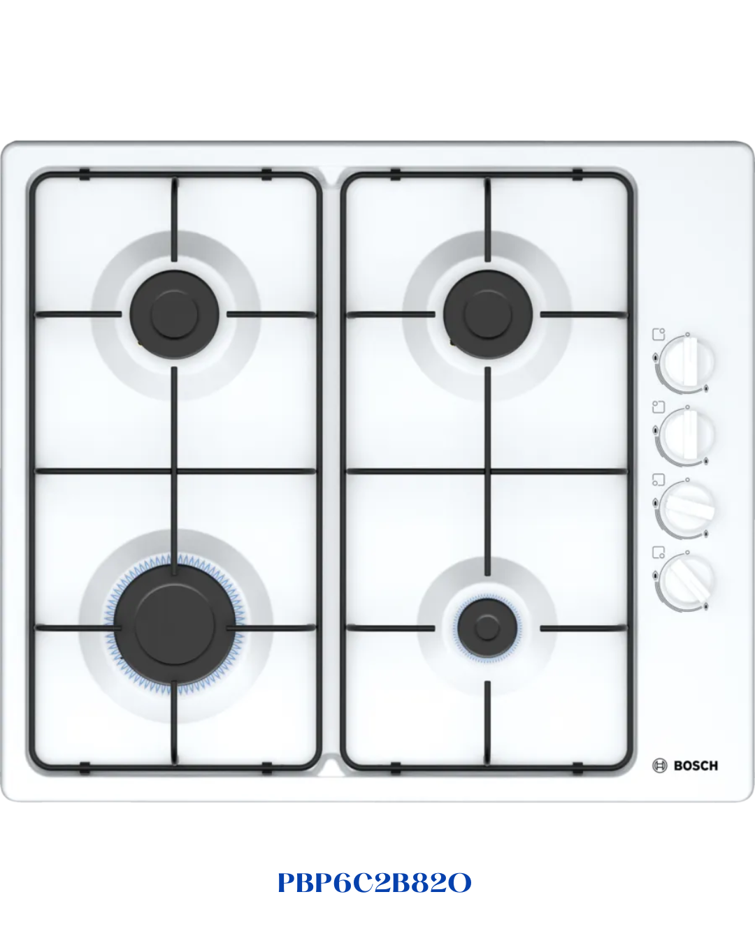 BOSCH BUILT-IN GAS HOB WHITE ENAMELED STEEL – 7500W – 60CM