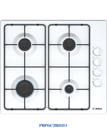 BOSCH BUILT-IN GAS HOB WHITE ENAMELED STEEL – 7500W – 60CM