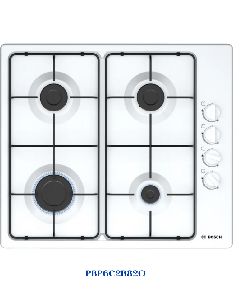 BOSCH BUILT-IN GAS HOB WHITE ENAMELED STEEL – 7500W – 60CM