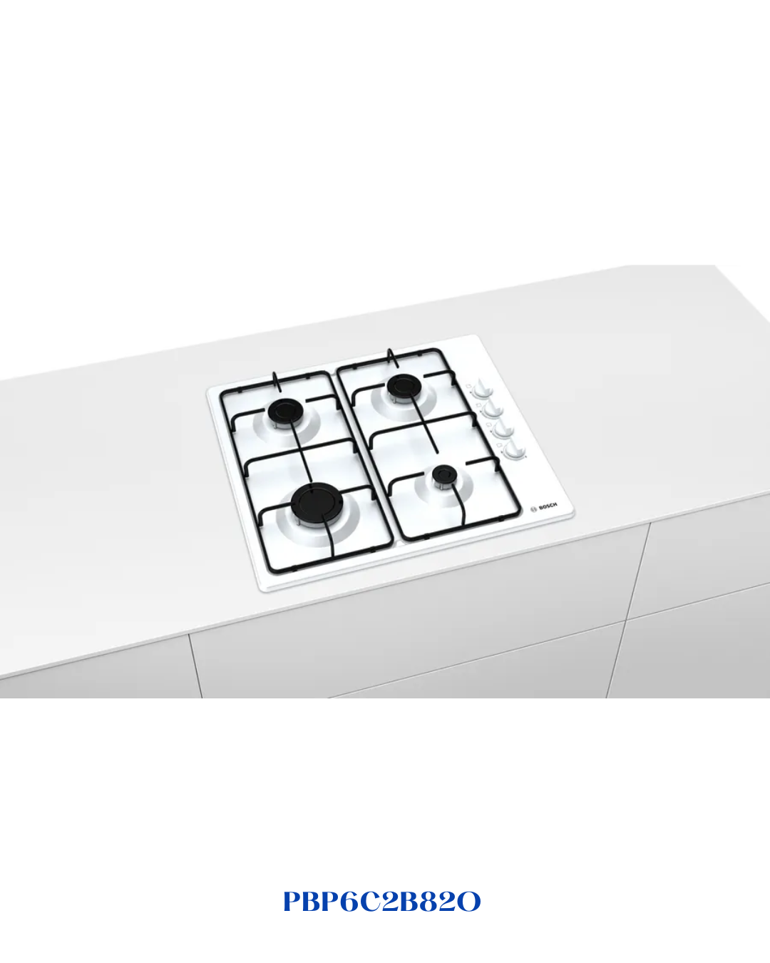 BOSCH BUILT-IN GAS HOB WHITE ENAMELED STEEL – 7500W – 60CM