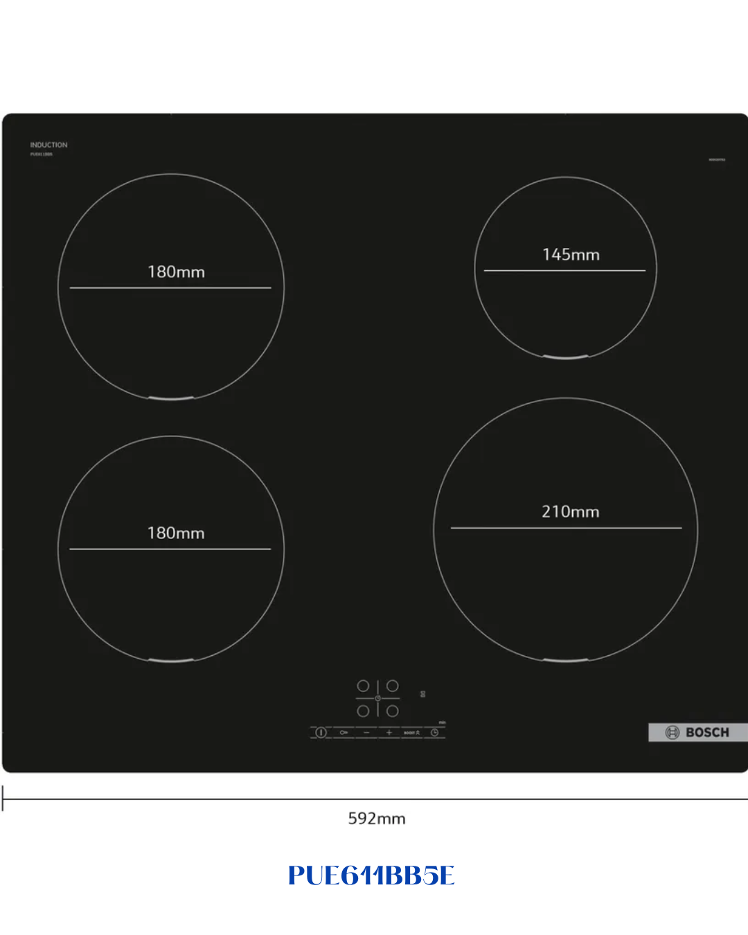 BOSCH BUILT-IN INDUCTION HOB BLACK CERAMIC GLASS – 4600W – 60CM