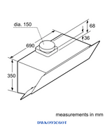 BOSCH SERIES 2 WALL-MOUNTED COOKER HOOD 216W 90CM