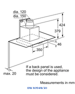 BOSCH SERIES 2 WALL-MOUNTED COOKER HOOD 170W 90CM