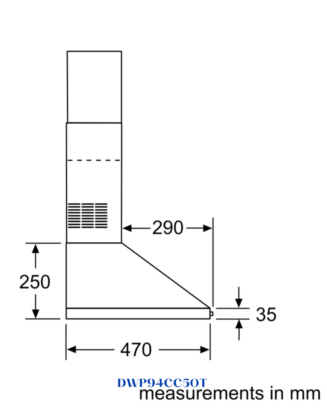 BOSCH SERIES 2 WALL-MOUNTED COOKER HOOD 125W 90CM