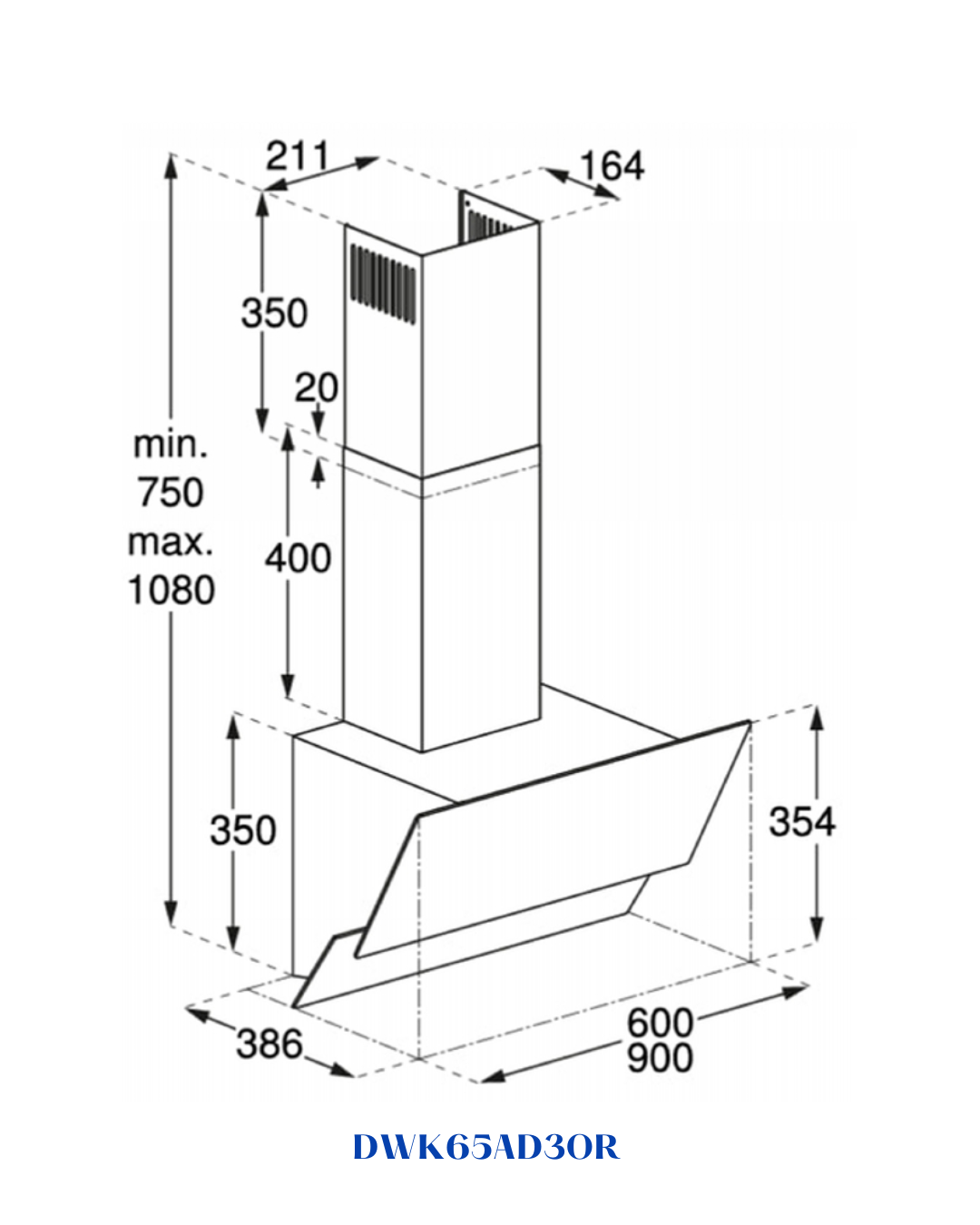 BOSCH SERIES 4 WALL-MOUNTED COOKER HOOD 210W 60CM