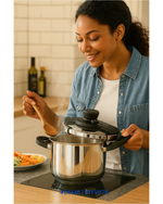 ARSHIA STAINLESS STEEL TWIN PRESSURE COOKER 4L+7L GRAY