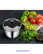 ARSHIA STAINLESS STEEL TWIN PRESSURE COOKER 4L+7L GRAY