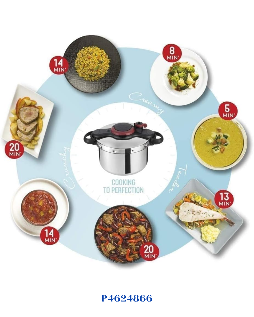 TEFAL CLIPSO MINUT' EASY  PRESSURE COOKER 7.5L- قدر ضغط تيفال