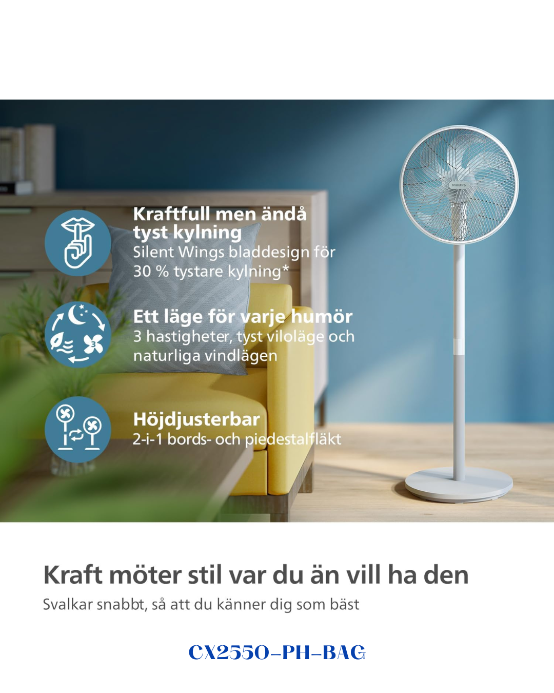 PHILIPS PEDESTAL FAN 2000 SERIES 48W