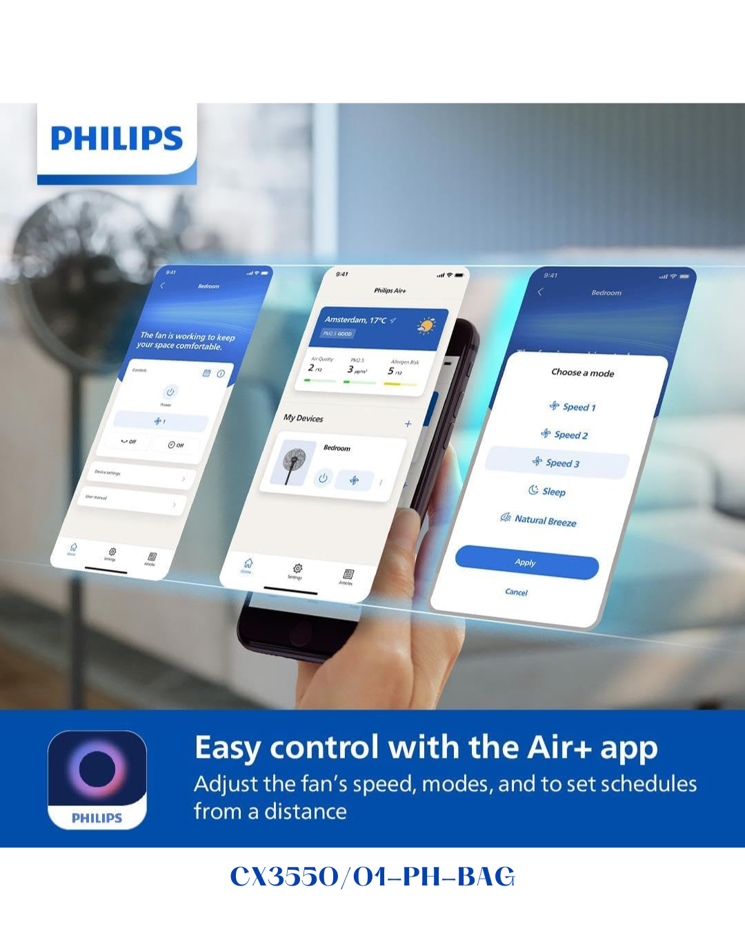 PHILIPS PEDESTAL FAN 3000 SERIES 48W