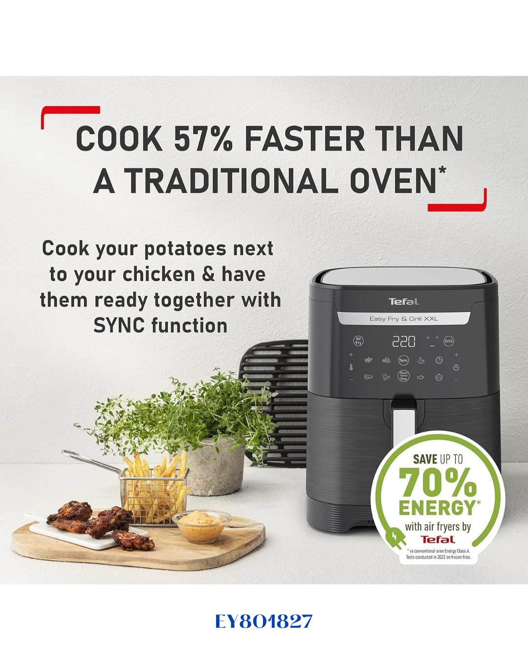 TEFAL EASY FRY & GRILL XXL 2-IN-1 AIR FRYER 6.5L 1830W