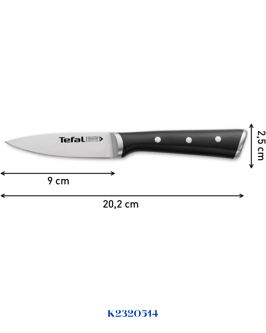 TEFAL ICE FORCE PARING KNIFE, 9 CM