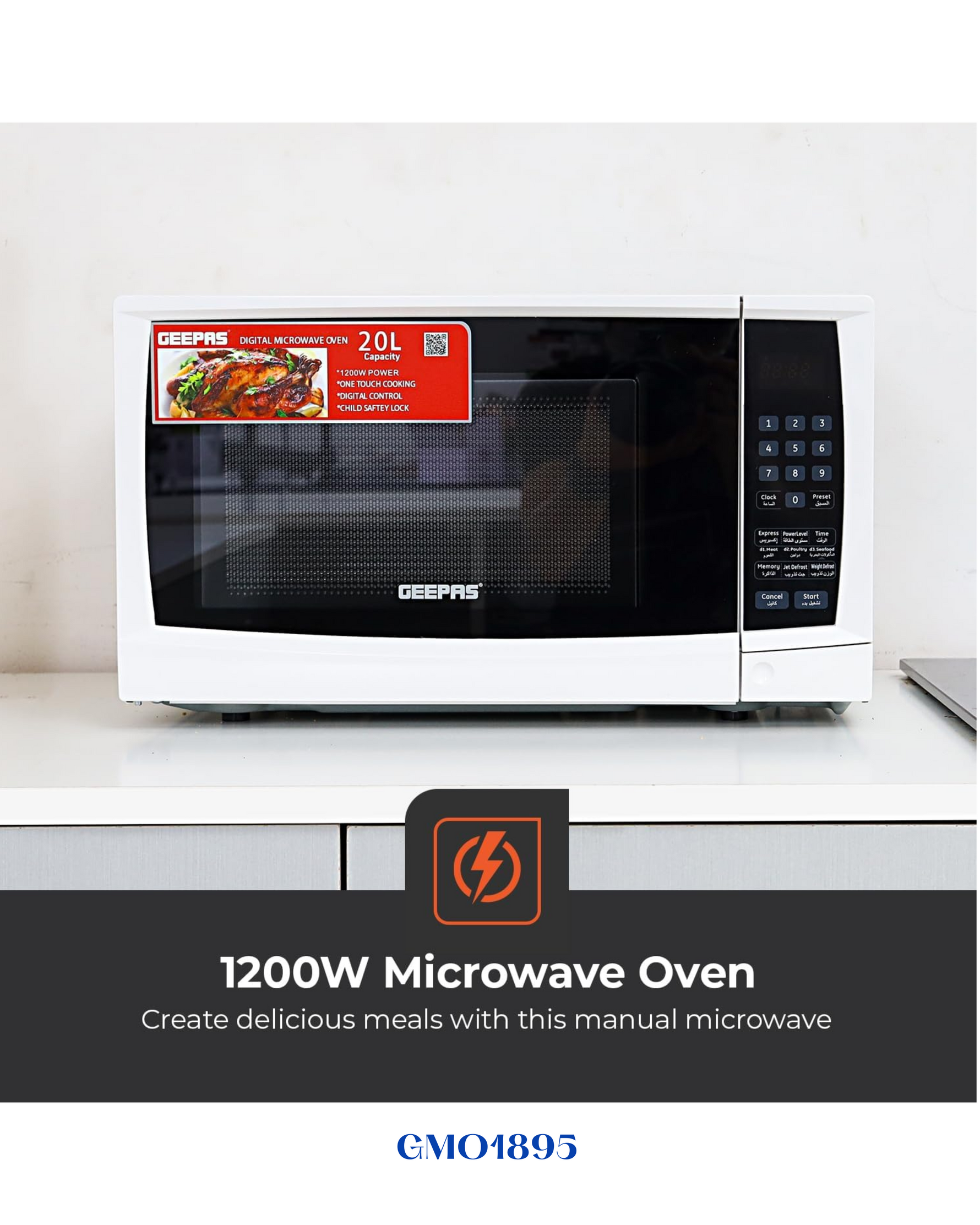 GEEPAS DIGITAL MICROWAVE OVEN 1200W 20L