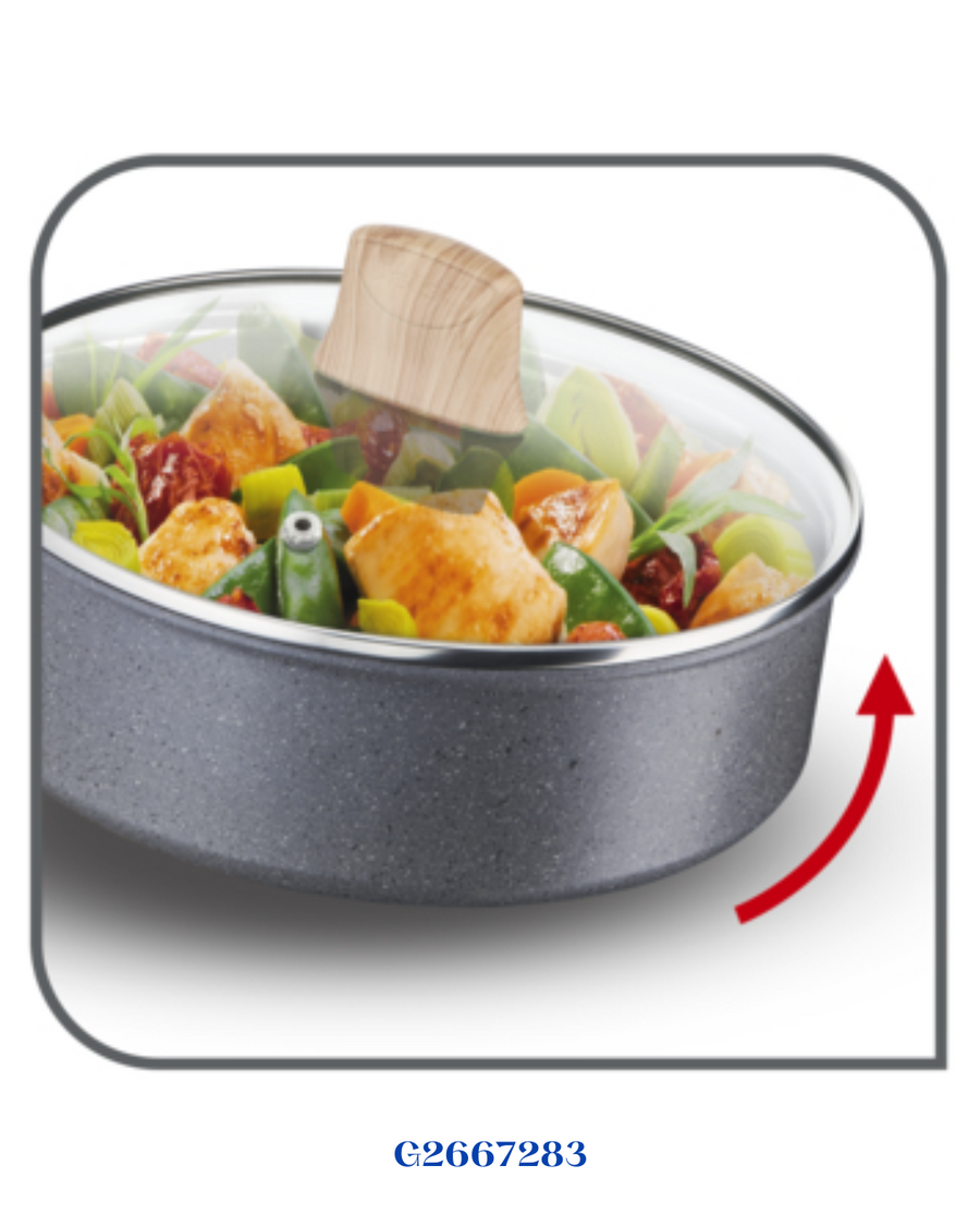 TEFAL NATURAL FORCE SHALLOW POT 28CM