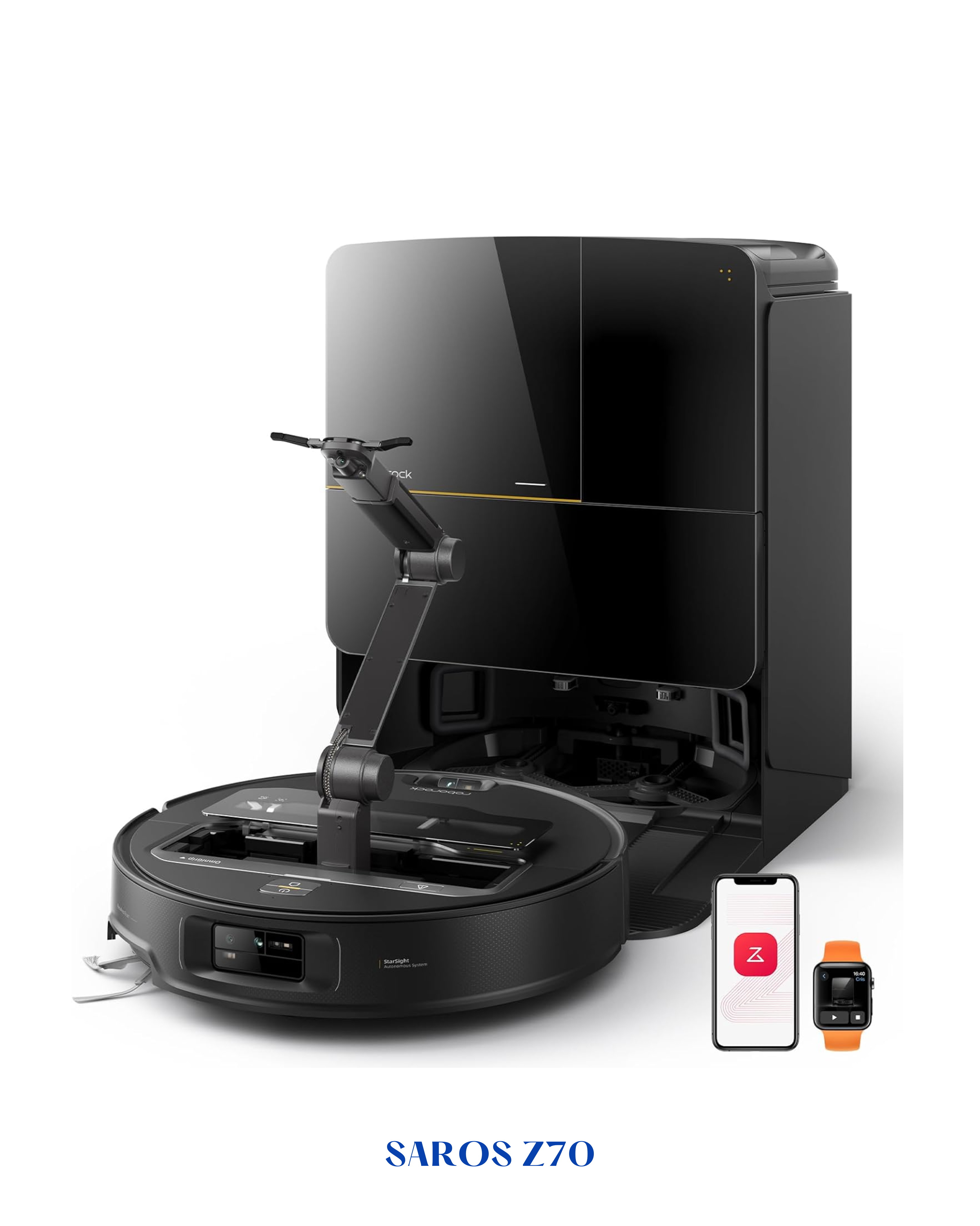 ROBOROCK SAROS Z70 ROBOT VACUUM AND MOP-BLACK