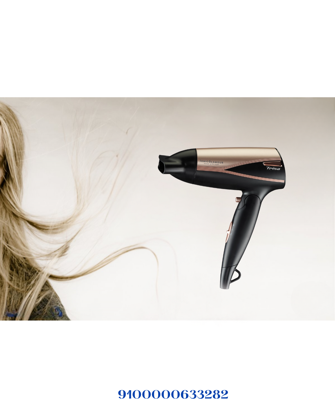 TRISA TRAVEL HAIR DRYER BLACK/GOLD 1600W