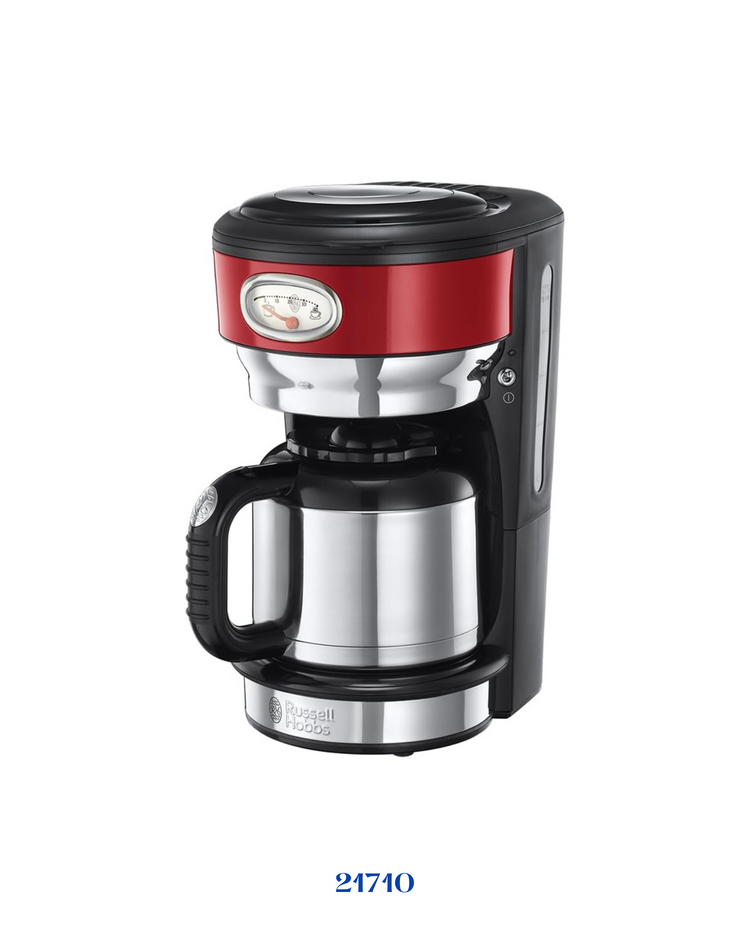 RUSSELL HOBBS RETRO RIBBON RED COFFEE MAKER 1000W 1L