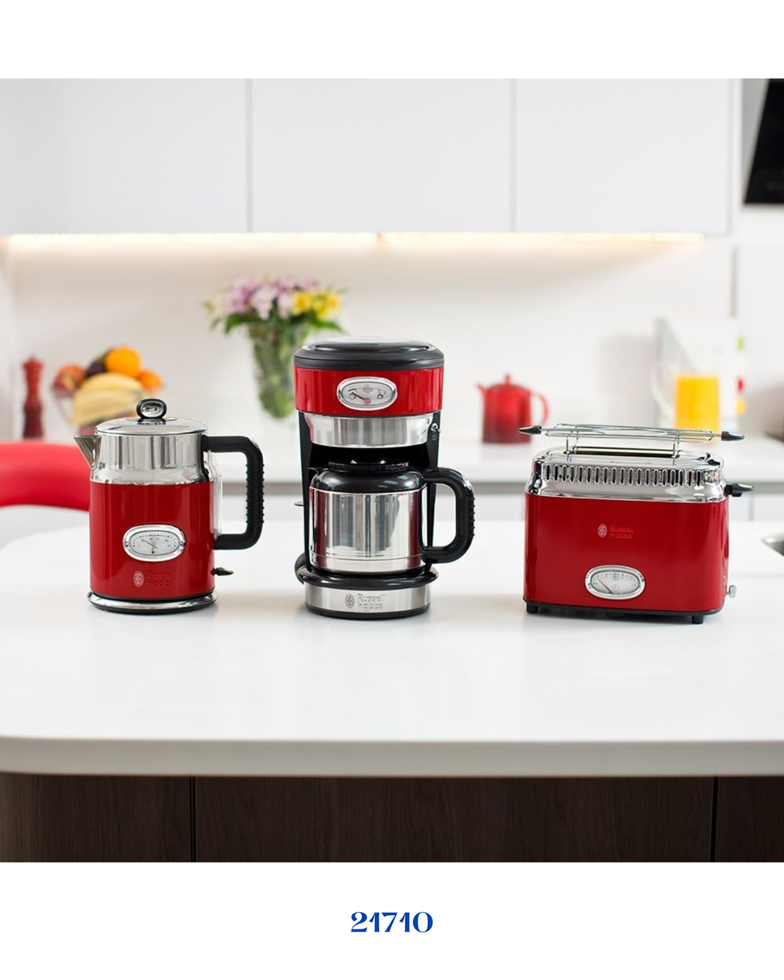 RUSSELL HOBBS RETRO RIBBON RED COFFEE MAKER 1000W 1L