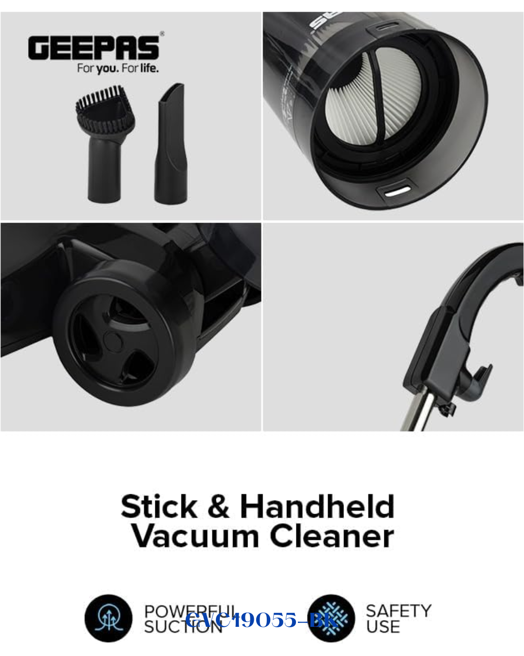 GEEPAS STICK AND HANDHELD VACUUM CLEANER 600W