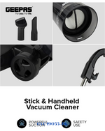 GEEPAS STICK AND HANDHELD VACUUM CLEANER 600W