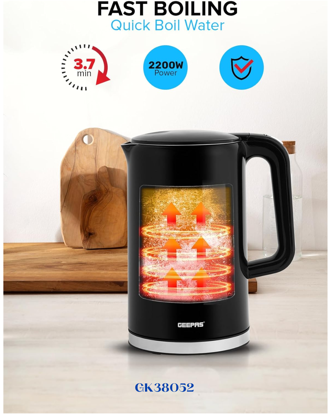 GEEPAS ELECTRIC KETTLE 1800W 1.7L